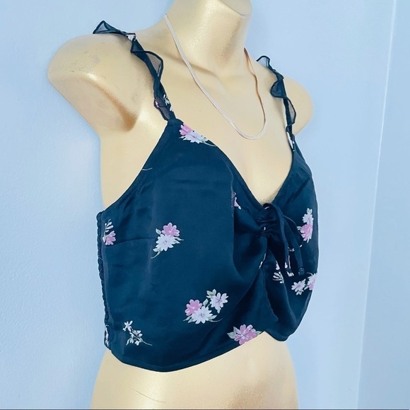 Abercrombie and fitch floral crop top tank top L new - Picture 4 of 5